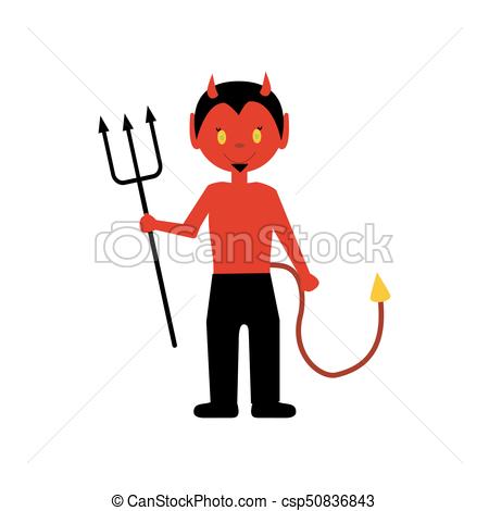 450x470 Devil Halloween Costume On The White Background. Vector Illustration.