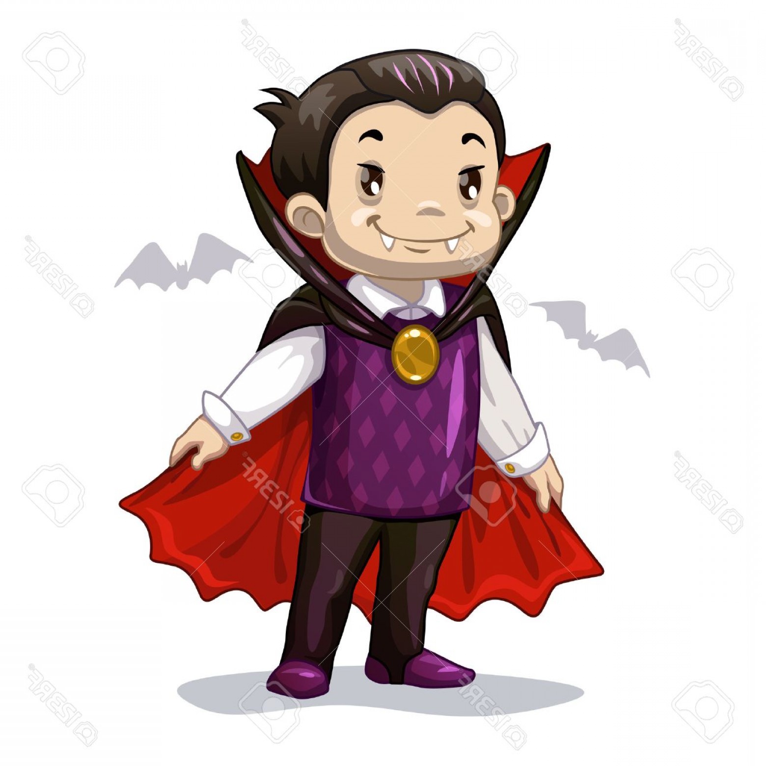 1560x1560 Photostock Vector Funny Cartoon Little Vampire Boy Wearing