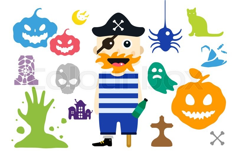 800x533 Set Of Halloween Costume Characters, Vector Halloween Mascots