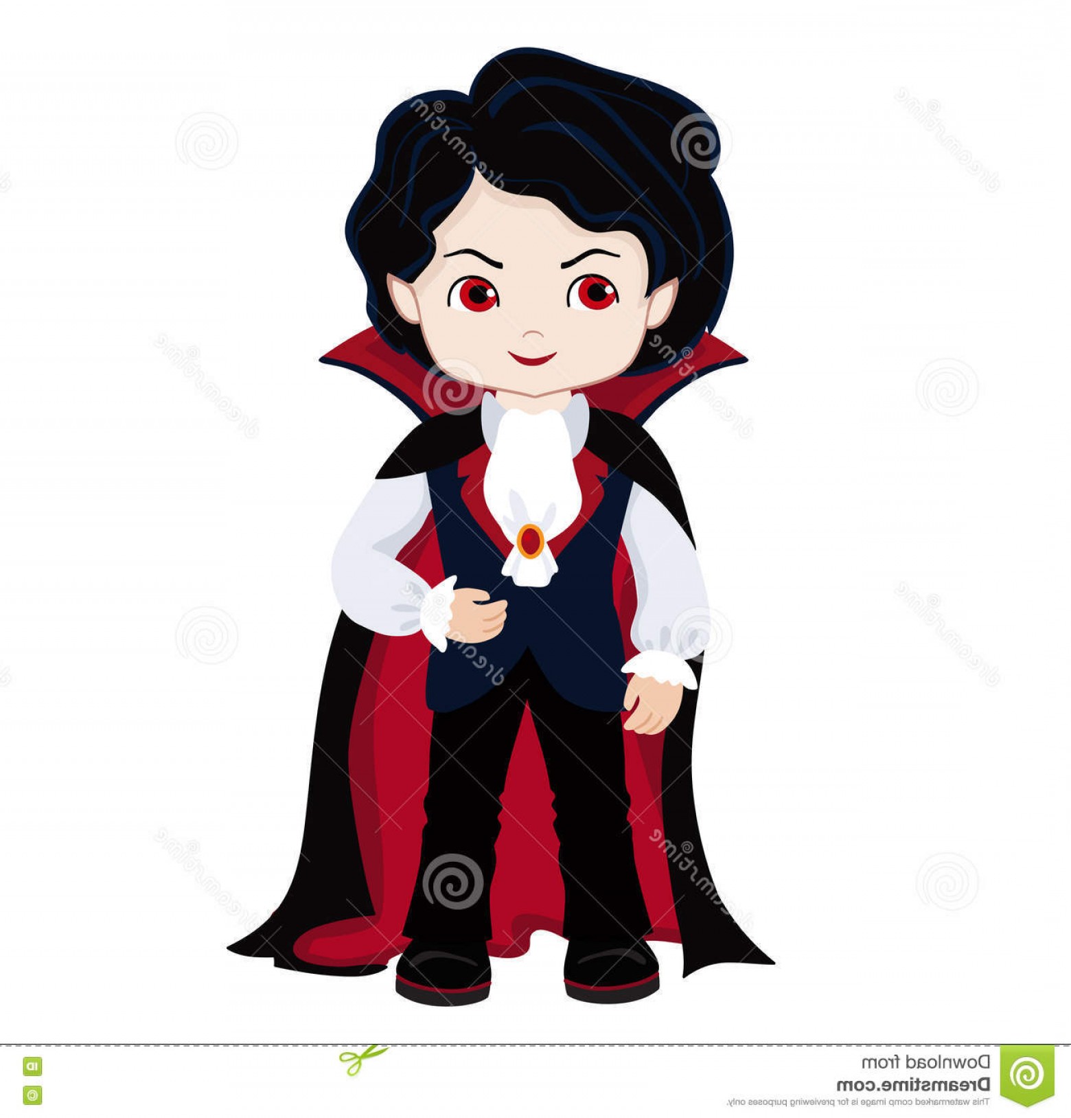 1560x1628 Stock Illustration Funny Cartoon Little Vampire Boy Wearing