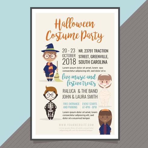 490x490 Vector Halloween Costume Party Poster
