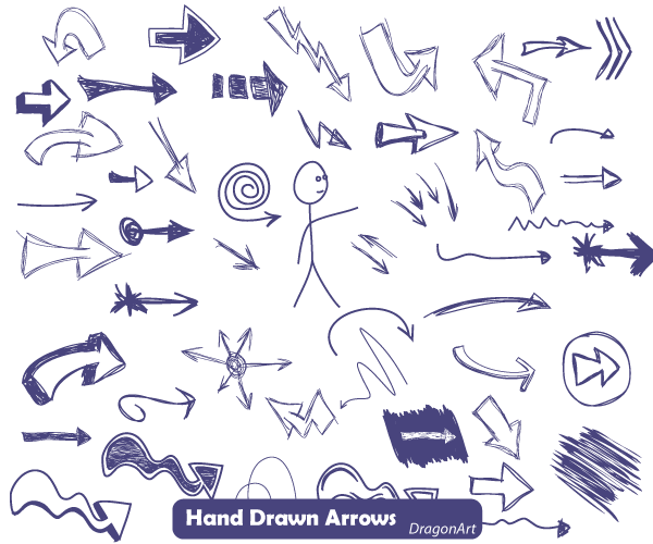 600x500 Free Vector Hand Drawn Arrows Illustrator 123freevectors