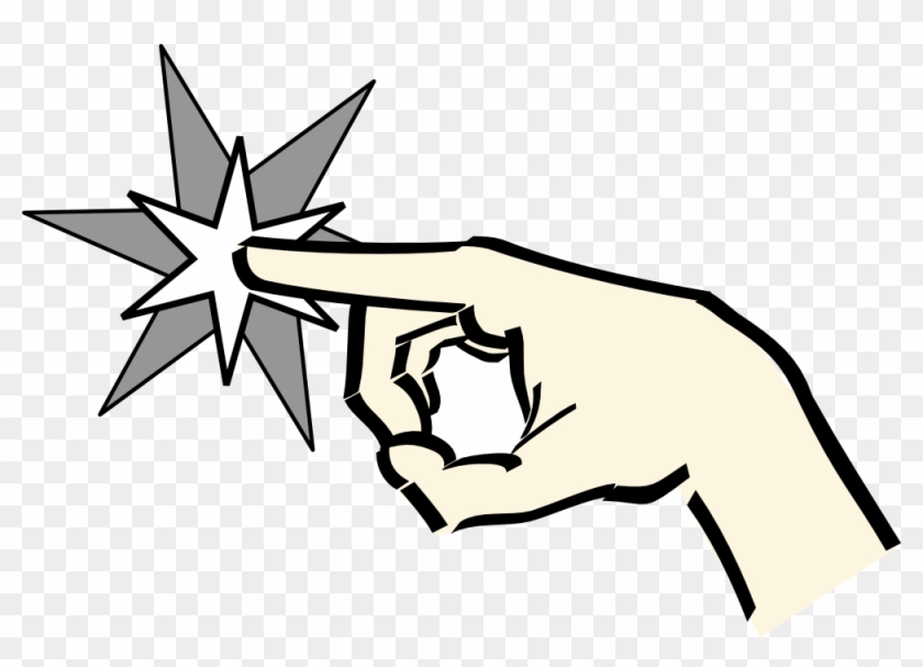 840x607 Hand Pointing At Star Clipart, Vector Clip Art Online,
