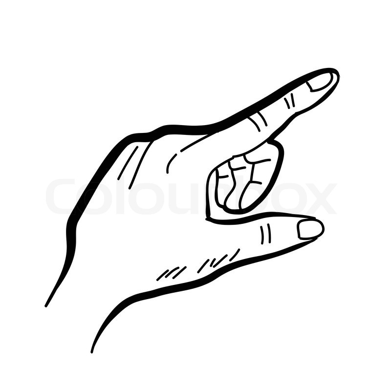 800x800 Hand Drawing Hand Pointing Stock Vector Colourbox