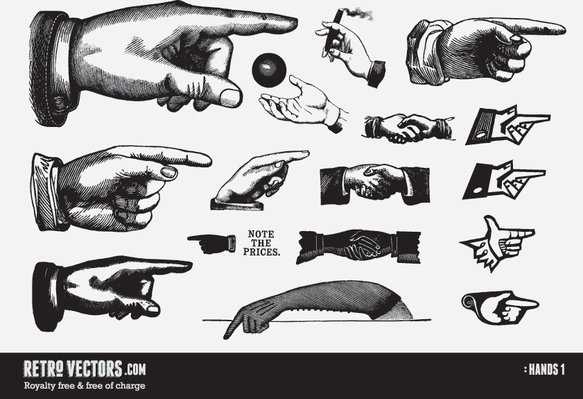 841x575 Pointing Hands Vector
