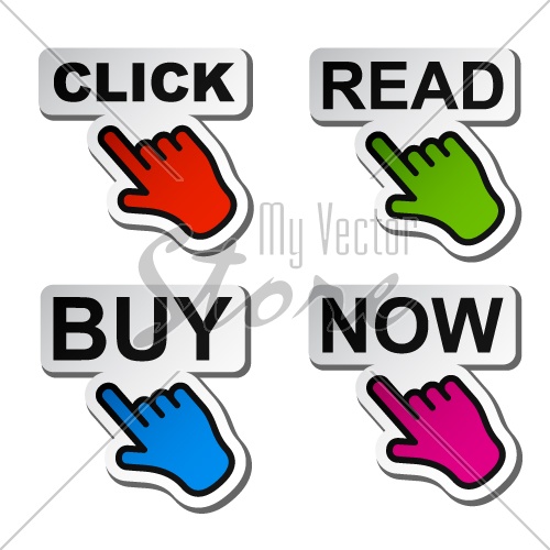 500x500 Vector Hand Pointing To The Word Stickers