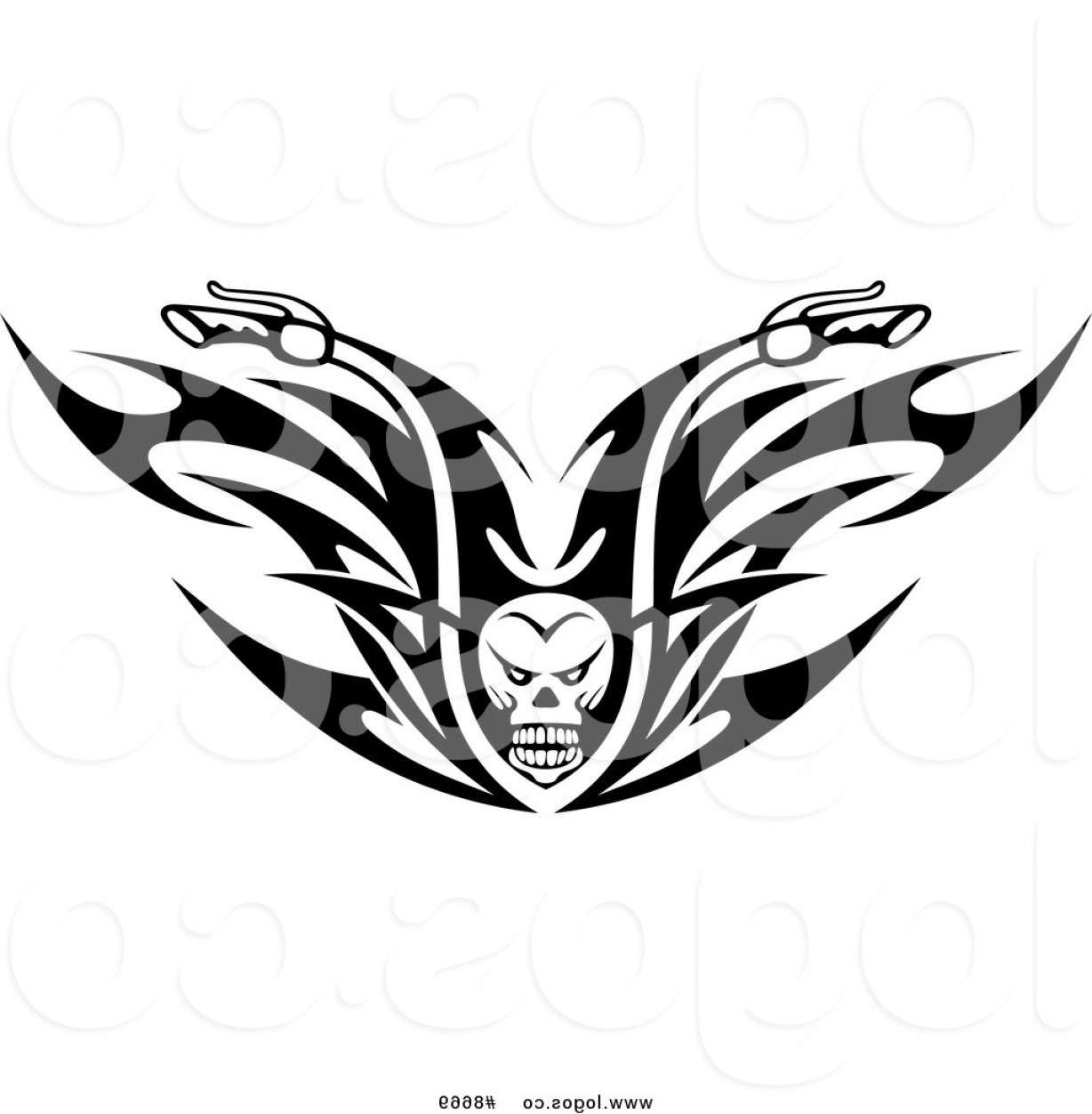 1228x1252 Royalty Free Clip Art Vector Logo Of A Black And White Skull