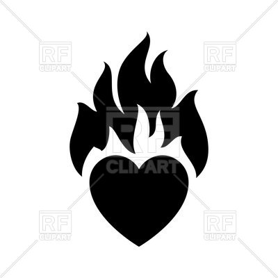 400x400 Flame Heart Black Icon Vector Image Vector Artwork Of Icons And