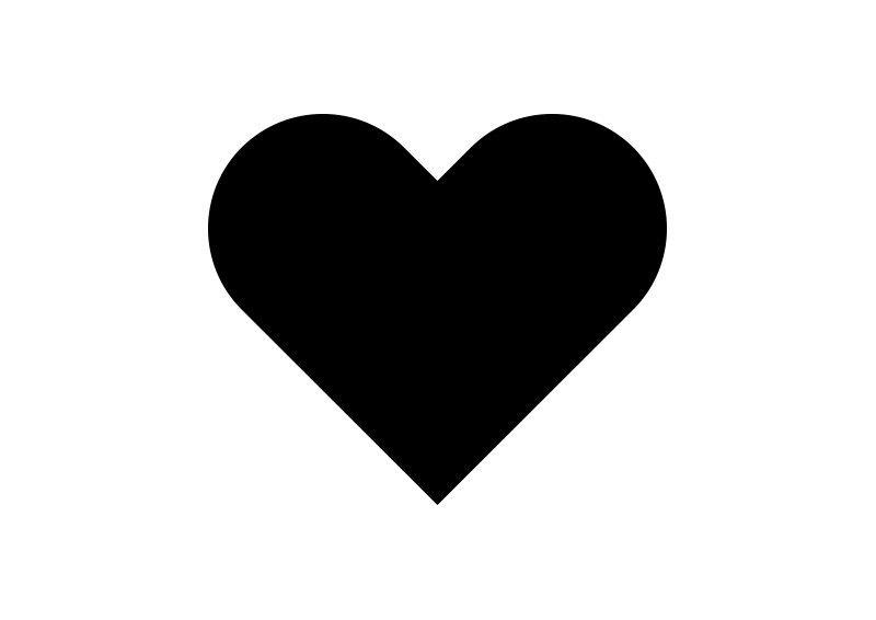800x566 Simple Black Heart Vector Icon