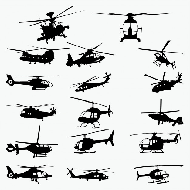 626x626 Helicopter Silhouettes Vector Premium Download