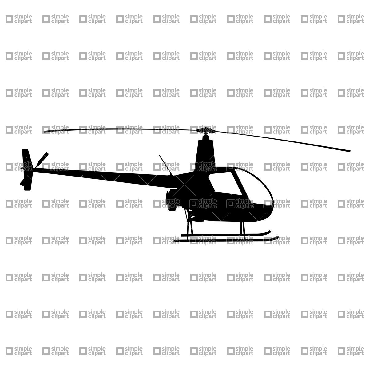 1200x1200 Helicopter Silhouette Vector Image