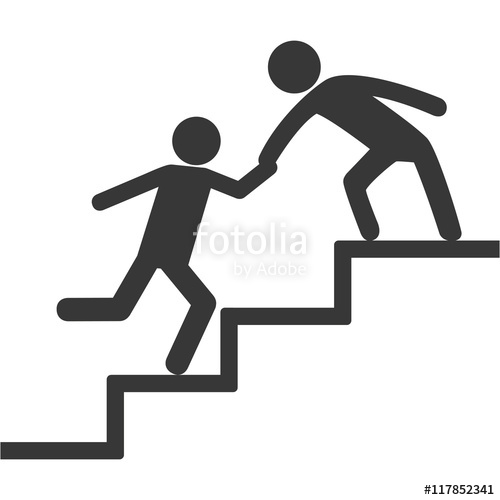 500x500 Pictogram Stairs Human Help Support Icon. Isolated And Flat