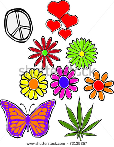 366x470 Hippie Flower Power Clipart