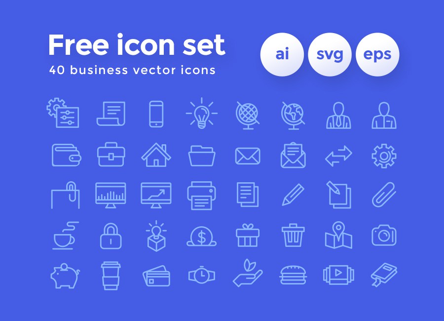 900x650 40 Business Vector Icons Pack Free Design Resources