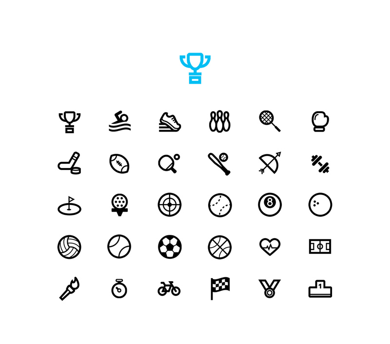 800x706 Sports Vector Icon Set