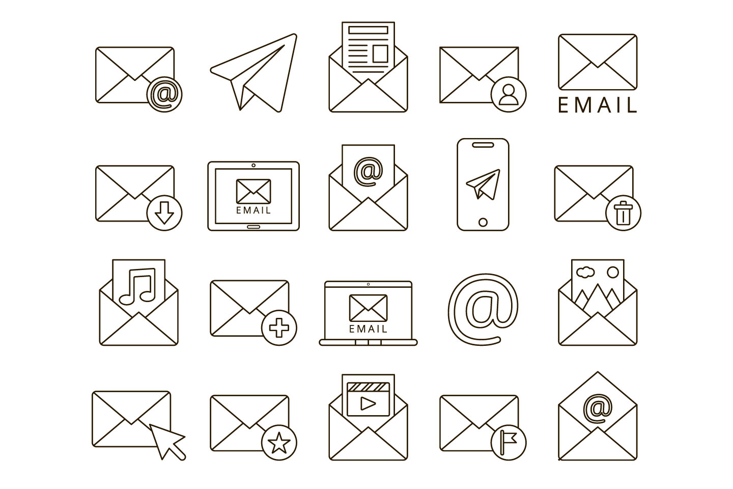 1440x960 Email Free Vector Icon Set