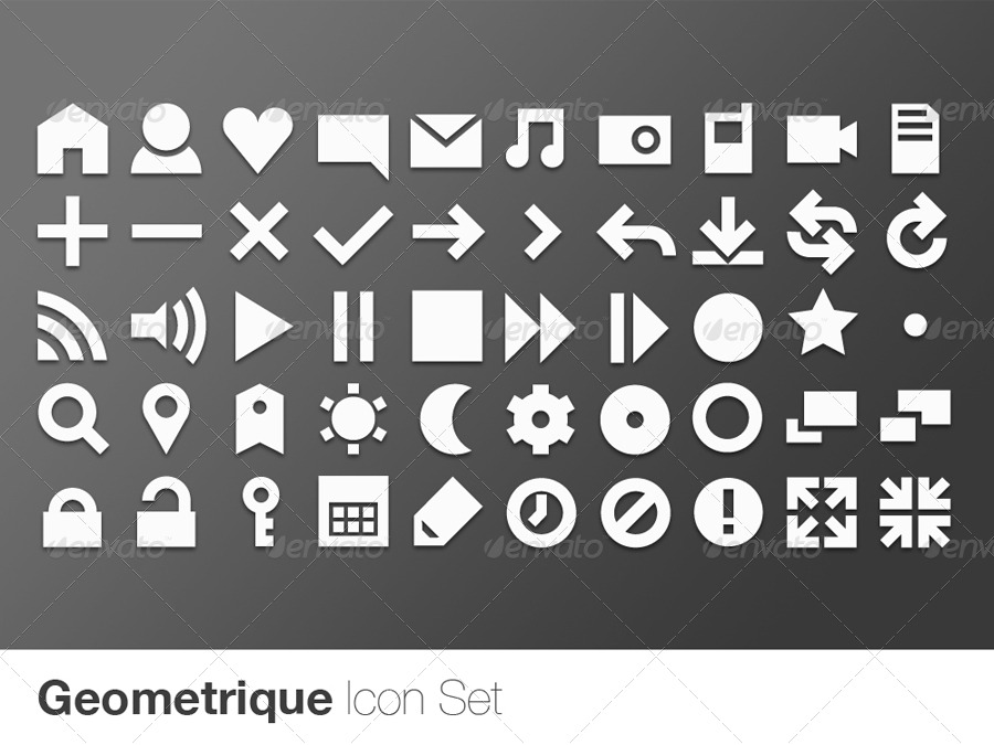 900x675 Geometrique Icon Set (50 Vector Icons) By Edboaden Graphicriver