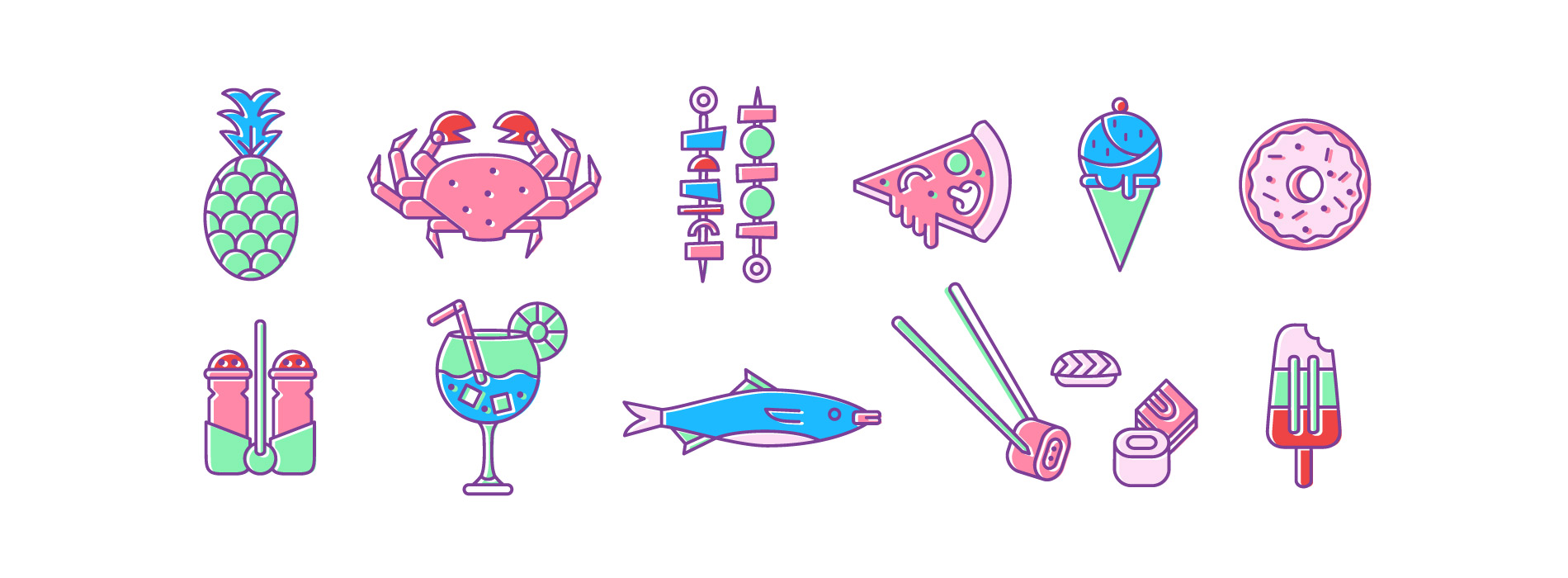 1900x700 50 Delicious Food Amp Beverage Vector Icons