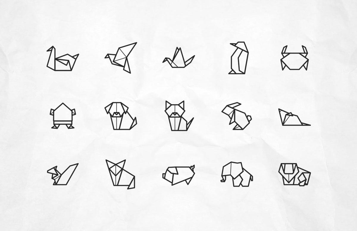 1200x777 Origami Animal Free Vector Icons Pixlov