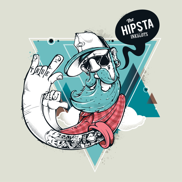 626x626 Illustration Of Hipster Character Vector Premium Download