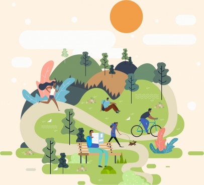 406x368 Park Free Vector Download (433 Free Vector) For Commercial Use