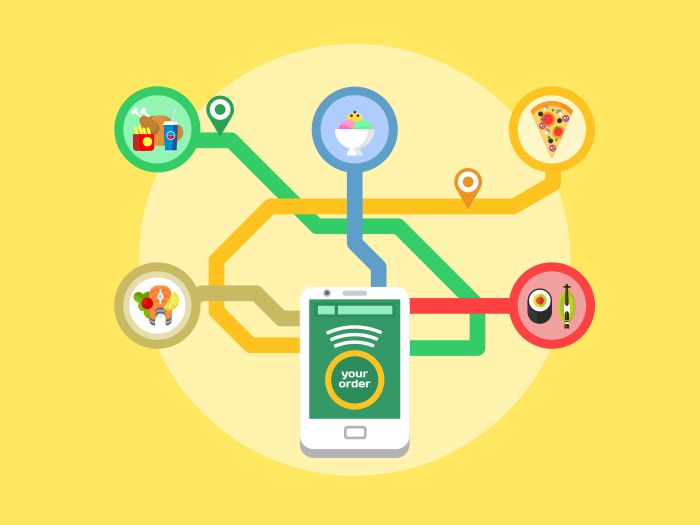 700x525 Online Order Food Flat Illustration