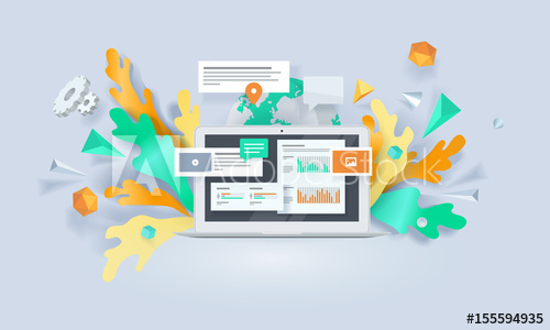 500x300 Creative Concept Banner. Vector Illustration For Digital Marketing