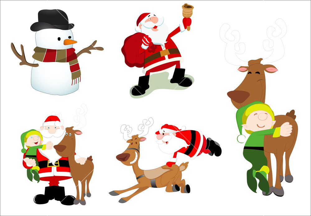 1000x697 Christmas Vector Illustrations Royalty Free Stock Image