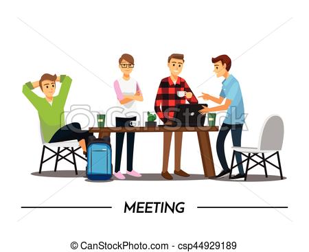 450x367 Group Of Business People Meeting On A Cafe,vector Illustration