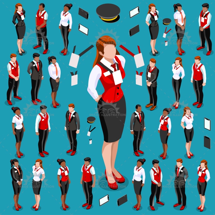 690x690 Isometric People Meeting Icon Set Collection Vector Illustration