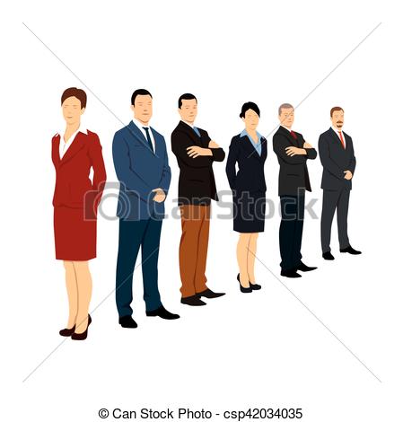 449x470 Teamwork And Corporate People. Vector Illustration.