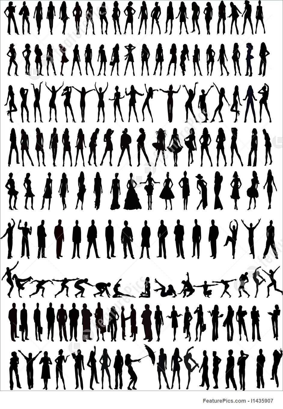 942x1360 Vector People Silhouettes
