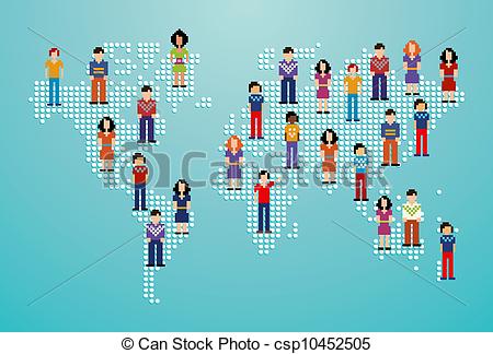 450x324 Global Social Media People Network Over World Map. Vector