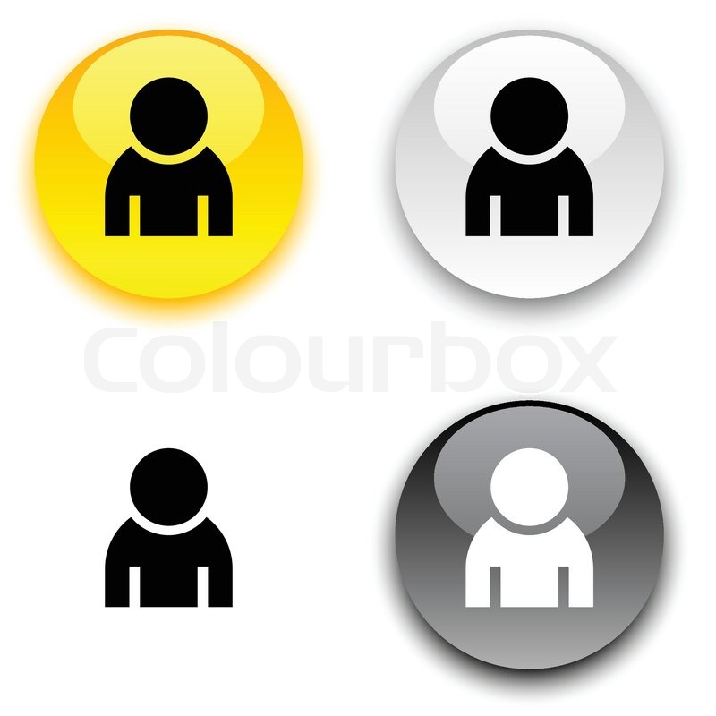 800x800 Person Glossy Round Vector Buttons Stock Vector Colourbox