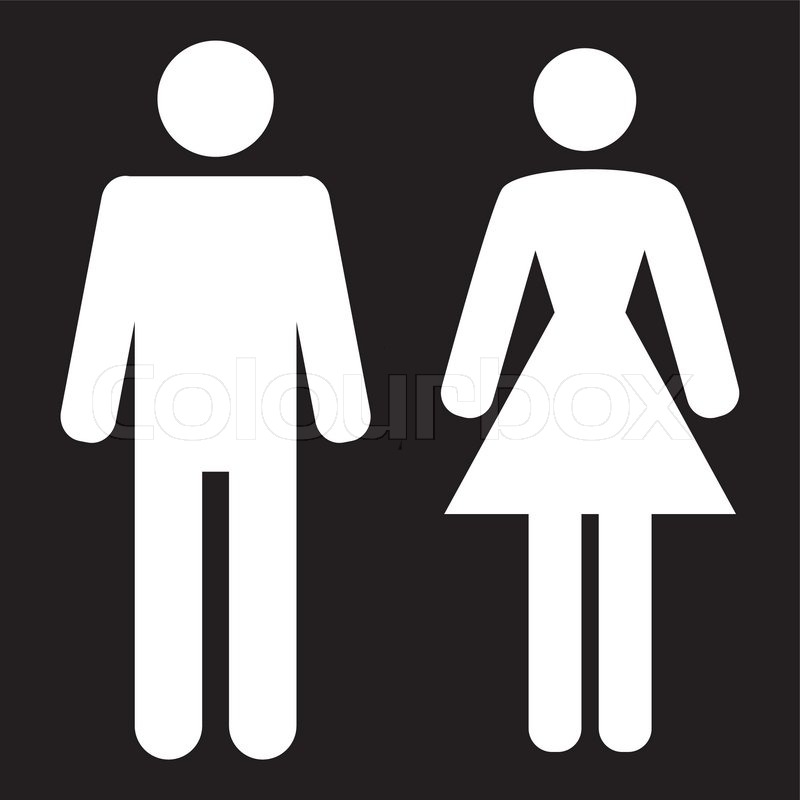 800x800 Vector Man And Woman Icon On A Black Background Vector