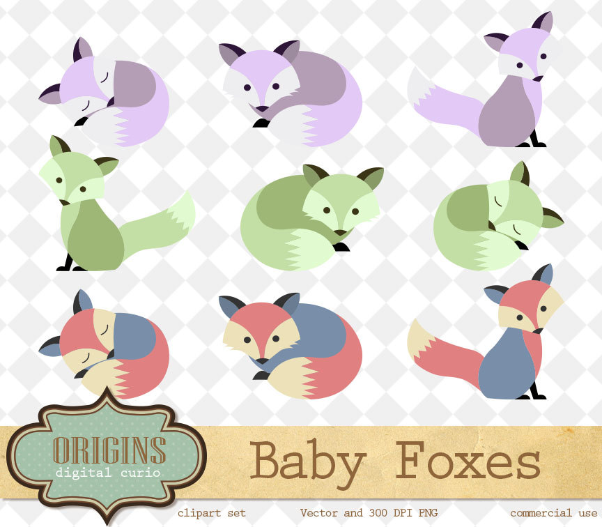 864x756 Baby Foxes Clipart