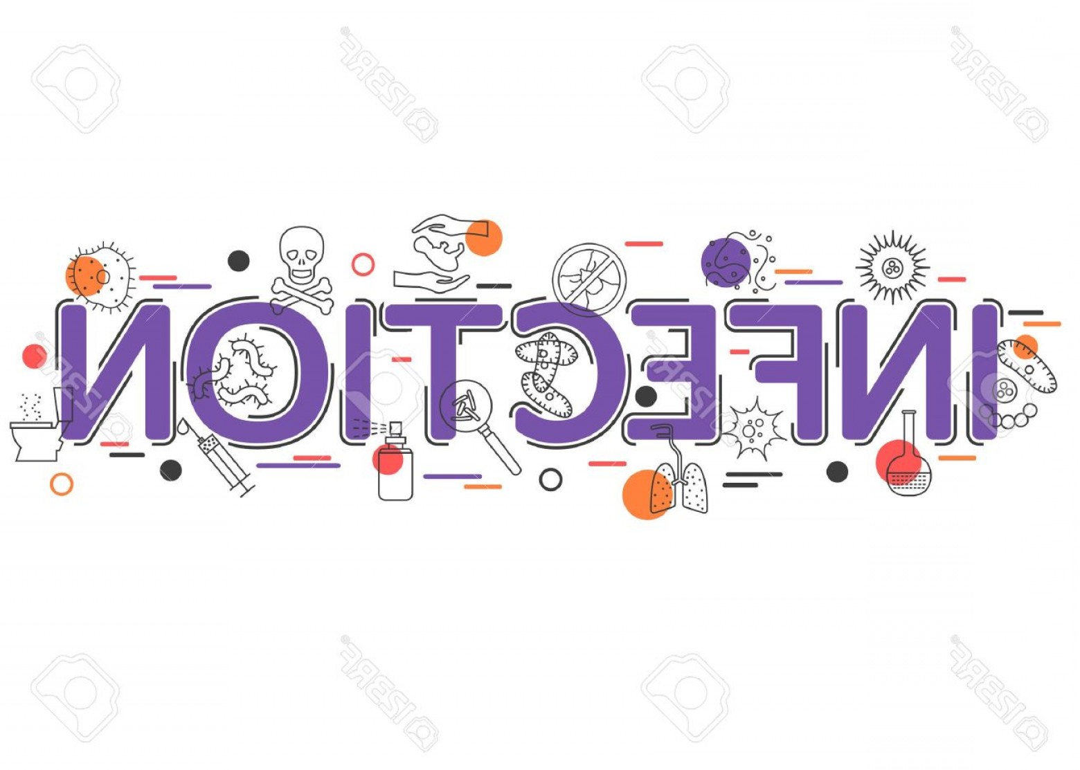 1560x1113 Photostock Vector Infection Background With Vector Icons And