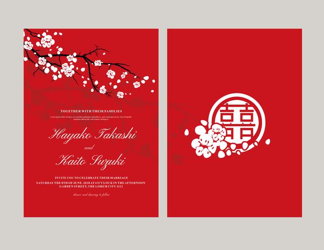 635x490 Japanese Style Invitation Vector