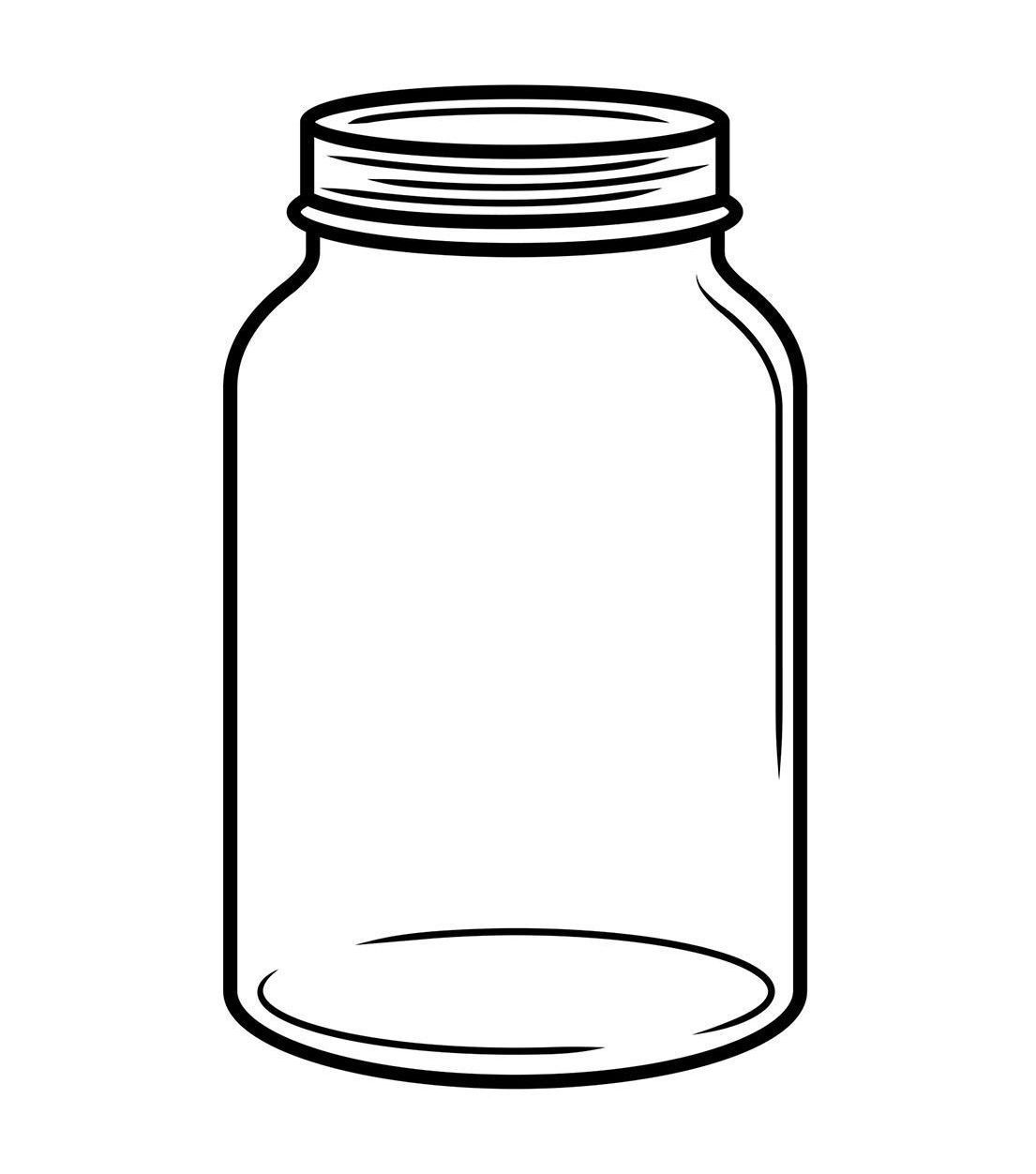 1105x1252 Mason Jar Outline Svg Drawing Printable Vector Jars Marvelous
