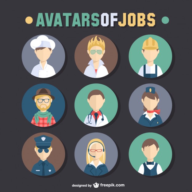 626x626 Jobs Avatar Set Vector Free Download
