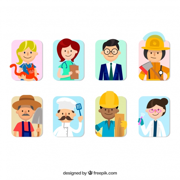 626x626 Fun Variety Of Jobs Avatars Vector Free Download
