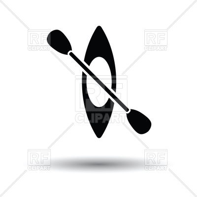 400x400 Kayak And Paddle Icon On White Background Vector Image Vector