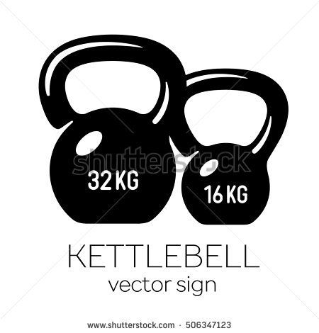 450x470 Kettlebell 32 And 16 Kg. Best Black And White Illustration