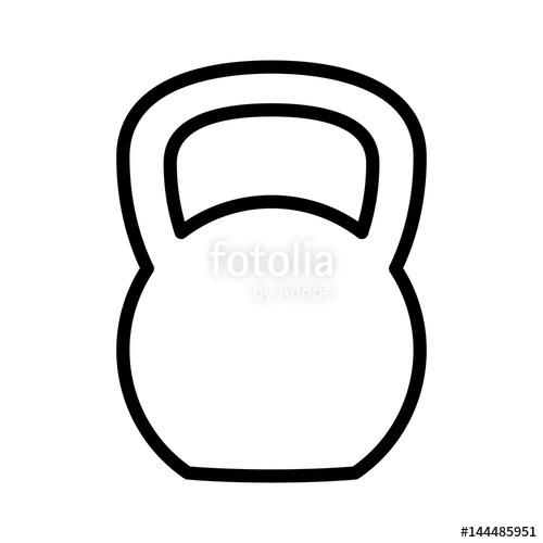 500x500 Kettlebell Or Girya Weight Training Equipment Flat Vector Icon For