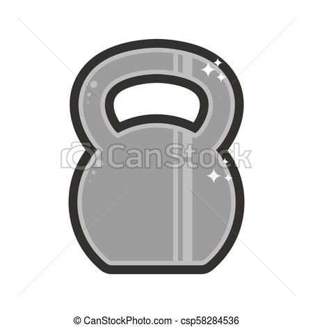 450x470 Vector Kettlebell Lineart Icon. Symbol On The White Background.