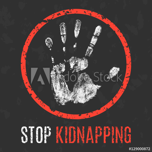 500x500 Vector Illustration. Global Problems Of Humanity. Stop Kidnapping