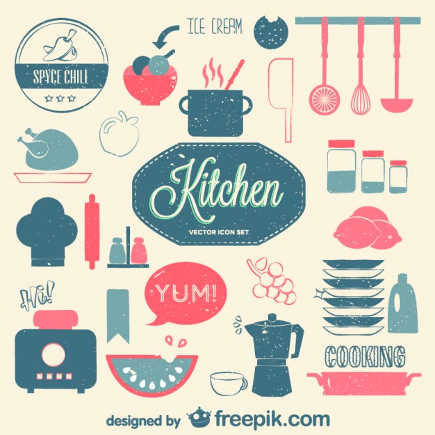 626x626 Kitchen And Cooking Elements Collection Vector Free Download
