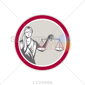 340x340 Stock Illustration Of Vector Lady Justice Holding Scale Frontal