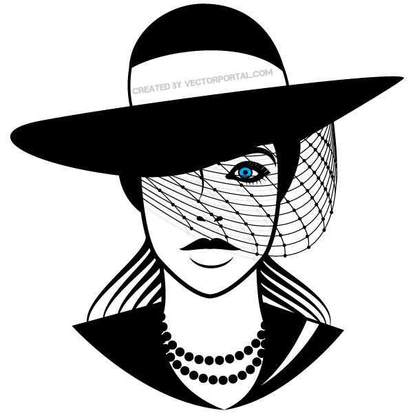 600x600 Beautiful Lady With Hat Vector Art Free Vectors