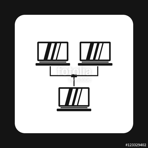 500x500 Lan Icon In Simple Style Isolated On White Background. Internet